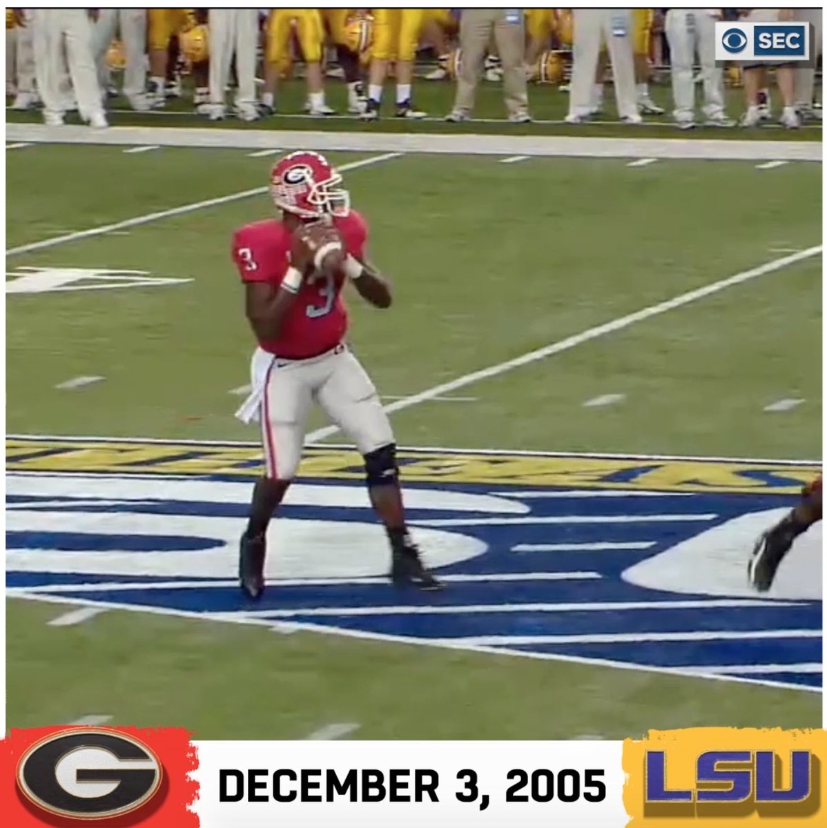#OnThisDay 20 years ago… Led by DjShockley—who was named the SEC Championship game MVP, and later, to the All-SEC team—Georgia defeated No. 3 LSU, 34-14, at the Georgia Dome for the 2005 SEC title. (via CBS Sports)