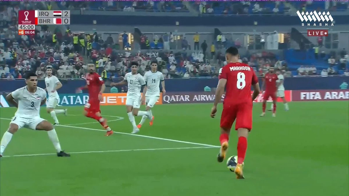 نهاية الشوط الأول.. أسود الرافدين يتفوقون على منتخب البحرين بثنائية 🔥 تابعوا المباراة وباقي المواجهات في #كأس_العرب_على_شاشا 🏆💫 شاهد الآن مجاناً وبدون تسجيل دخول 📺