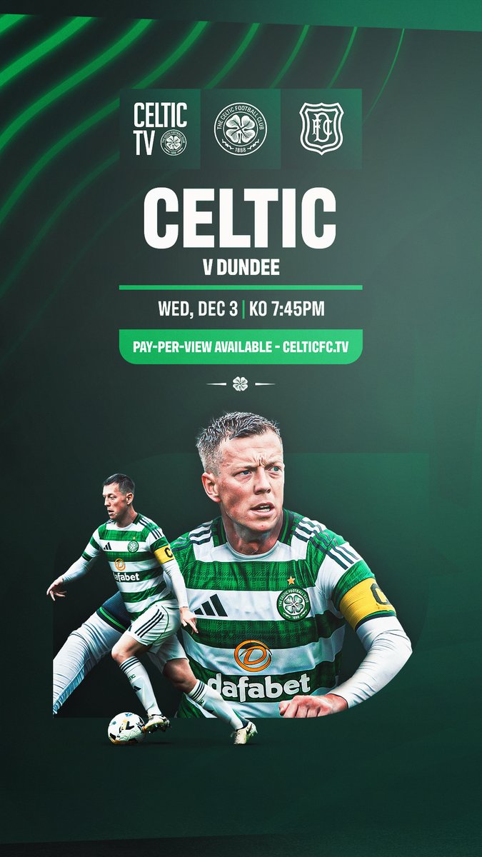 🎥 LIVE TONIGHT on #CelticTV PPV! The Celts return to Paradise aiming to make it 7 wins from 7 under Martin O’Neill domestically as Dundee come to town 👊🍀 📺 Live from 7:15pm 🎙️ Gerry, Simon, Gerry McDade &amp; Peter Grant 🎤 Callum McGregor interview Celtic Football Club🍀 | #COYBIG