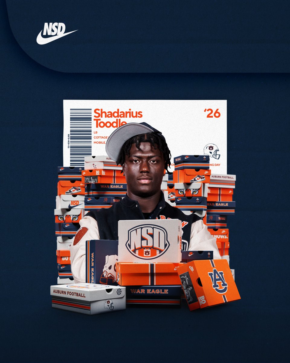 It's Toodle time on the Plains 😎⏰ Shadarius Toodle is officially a Tiger! 🏠 Mobile, Alabama 💥 Linebacker 🔗