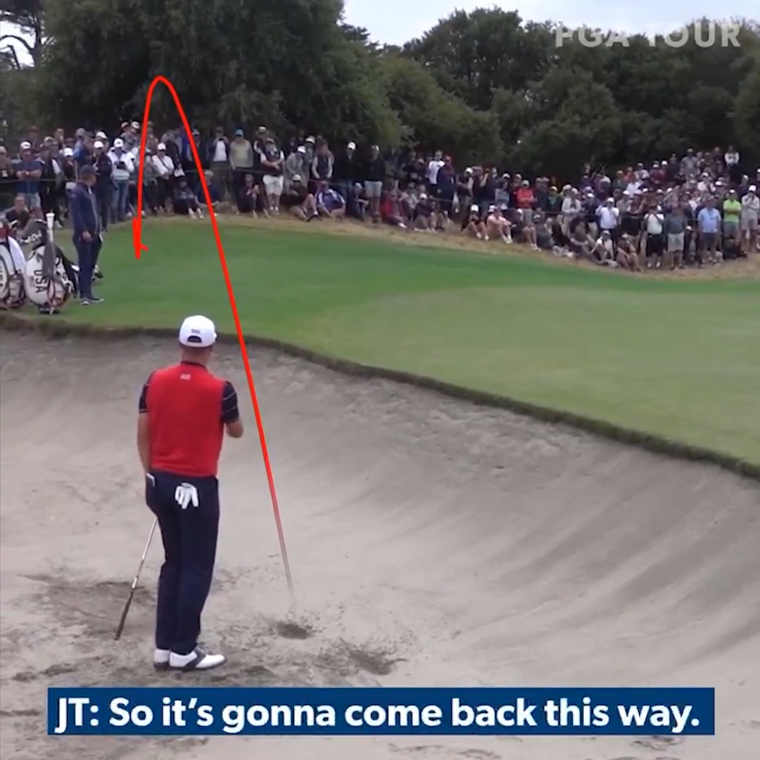 Some of the wildest, fastest greens in golf 👀 Justin Thomas had some fun testing the slopes at Royal Melbourne during the 2019 Presidents Cup. The course hosts this week's Australian Open on the DP World Tour.