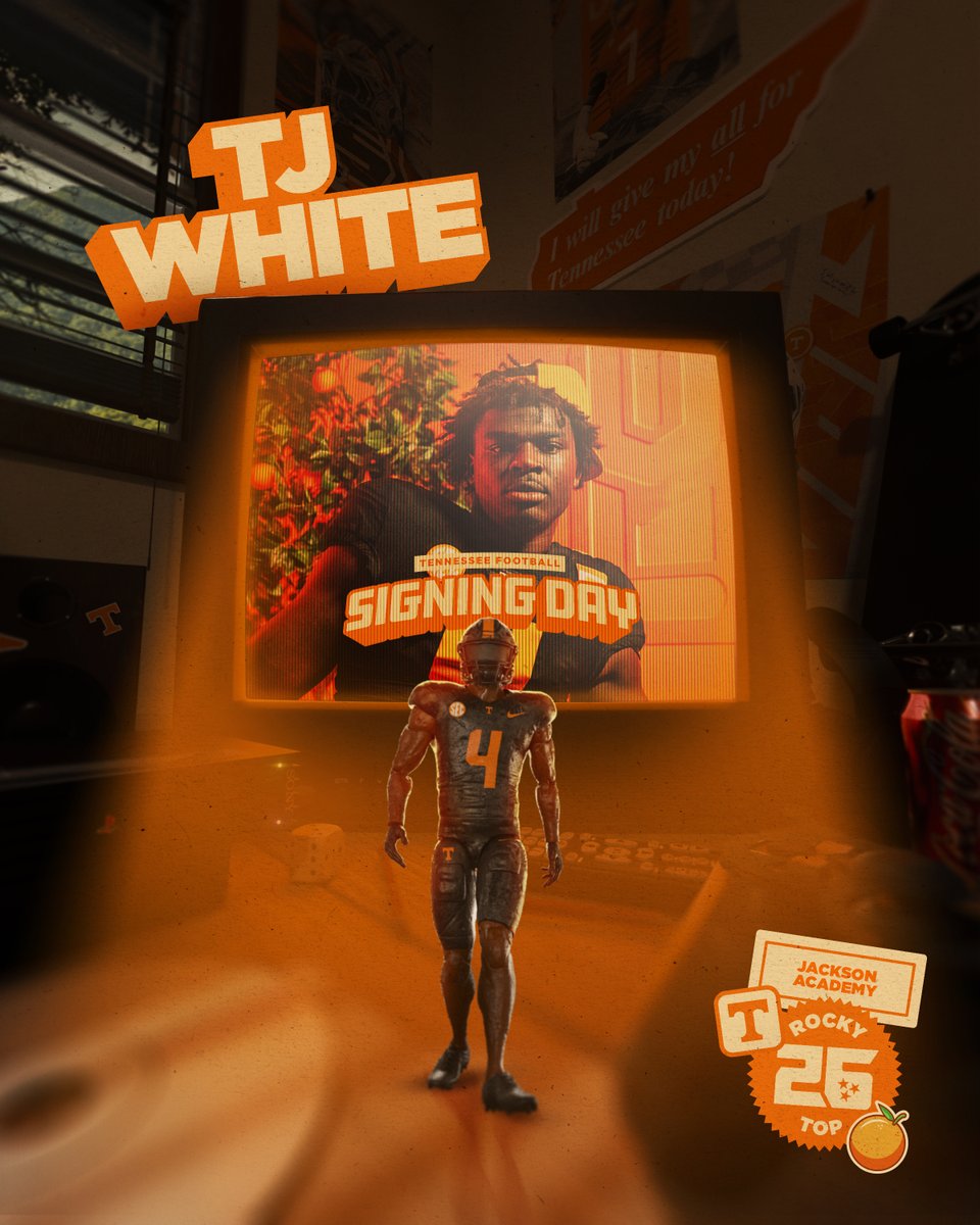 Home sweet home! Ready to attack. Theron “TJ” White Jr | #RockyTop26 🍊