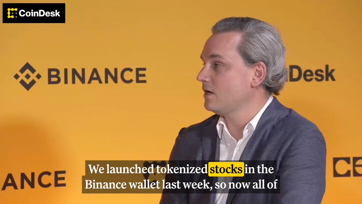 🗣️ Ondo Finance President Iandebode highlights a key development from @Binance Blockchain Week presented by Celo.eth/acc 🦇 🌳: Binance Wallet’s ~280M users now have 24/7 access to tokenized U.S. stocks and ETFs using stablecoins, with strong early traction from global users.