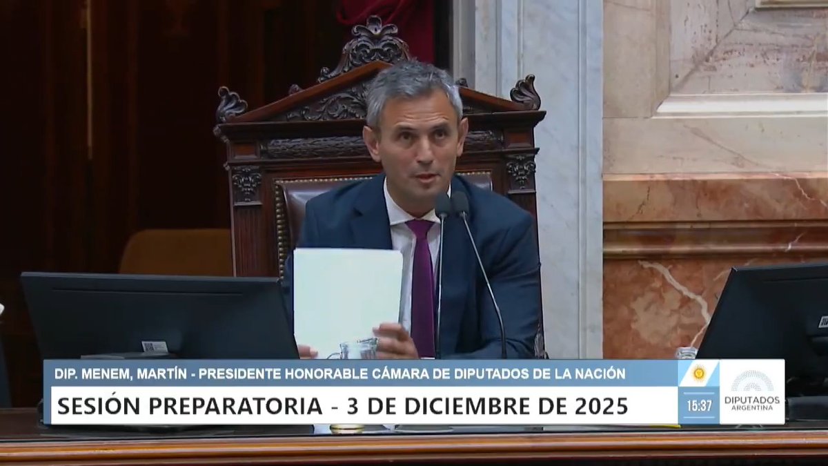 "Martín Menem": Porque fue reelecto como presidente de la Cámara de Diputados