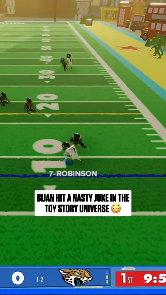 This Bijan Robinson juke looked even crazier in the world of Toy Story 🔥 Monsters Funday Football -- Monday Dec. 8, exclusively on ESPN2, Disney+, Disney XD, Disney Channel and the ESPN App