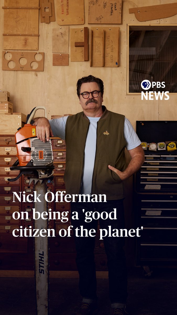 Actor and longtime woodworker Nick Offerman says he has a "responsibility" to continue making things by hand as the world becomes more automated. "The whole point of being human is that I have this incredible set of skills," he said. "I have a brain, I have coordination, I can read a language, and I can then write that language, and that manifests the knowledge and culture that I have grown up learning." "Using tools and using my hands to make things allows me to participate as a citizen of the world in an active way that I consider even a responsibility," he added. Offerman, best known for his role as Ron Swanson on NBC's "Parks and Recreation," spoke to Geoff Bennett for PBS News' podcast, "Settle In." Thumbnail image credit: Nicki Sebastian