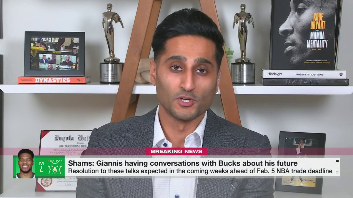 .Shams Charania shares more details with Malika Andrews regarding Giannis' future with the Bucks ✍️