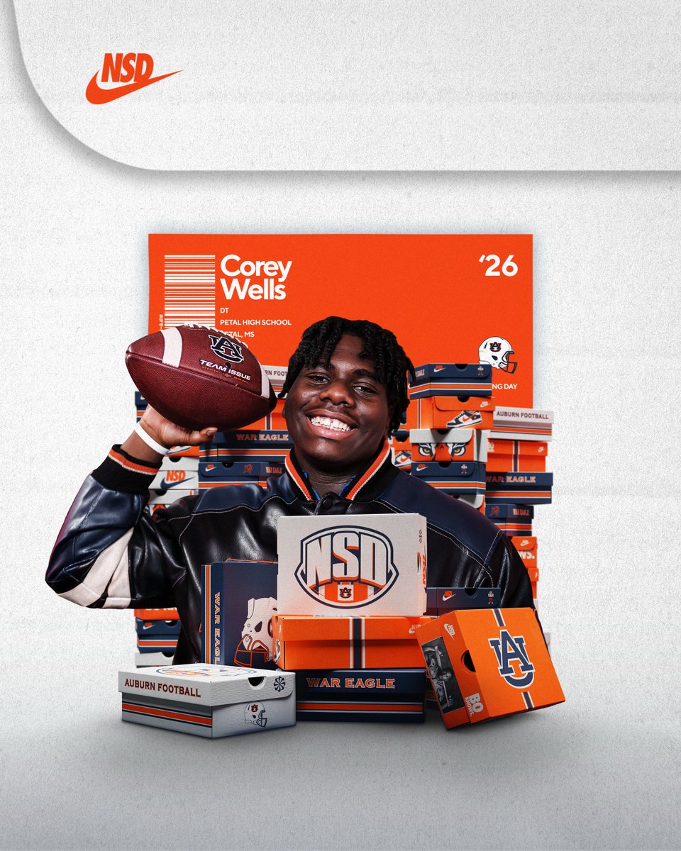 Never a doubt 😎🦅 Welcome to Auburn, Corey Wells! 🏠 Petal, Mississippi 💪 Defensive Line 🔗