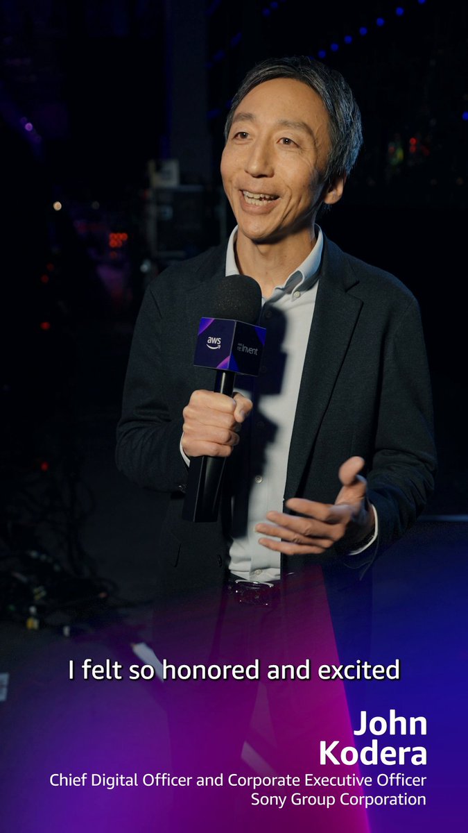 Following the AWS re:Invent opening keynote, Sony's Chief Digital Officer John Kodera shared how Kando means deepening connections with both data & customer experiences. By leveraging AI, we can focus on creating new value, experiences, and deliver better, greater Kando.