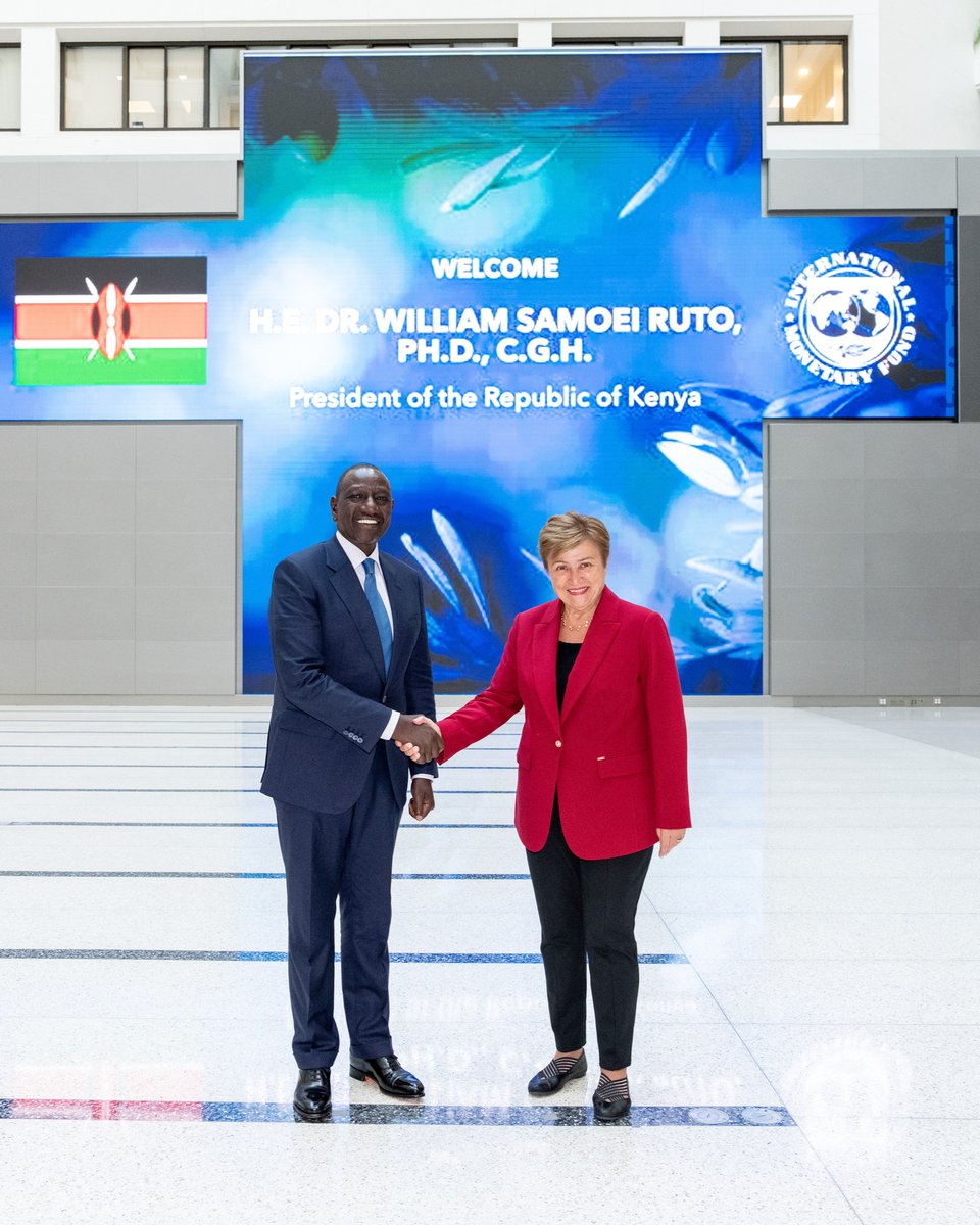 Very productive meeting with 🇰🇪 President William Samoei Ruto, PhD on Kenya's economic outlook, and the reform agenda ahead. We discussed the efforts to strengthen fiscal sustainability, boost resilience, and drive inclusive growth that benefits all Kenyans.