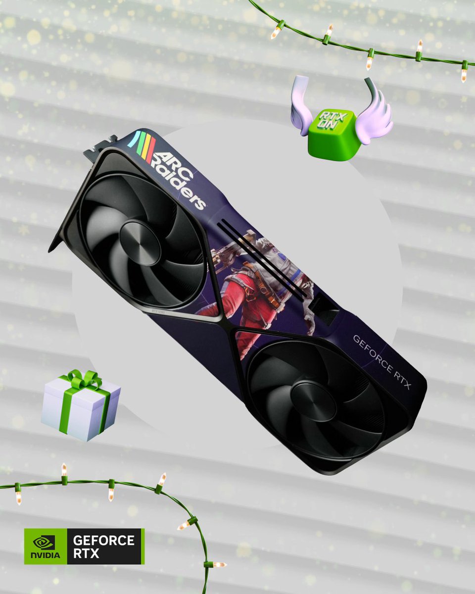 ❄️ #GeForceSeason プレゼント企画 ❄️ 『ARC Raiders』をテーマにした GeForce RTX 5090 を抽選でプレゼント 🎁 応募方法はこのアカウントをフォローして、 GeForce Season とコメント。