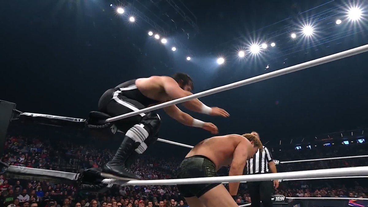 .BASTARD is showing off his power against Kazuchika Okada! Watch #AEWDynamite LIVE on TBS & HBO Max