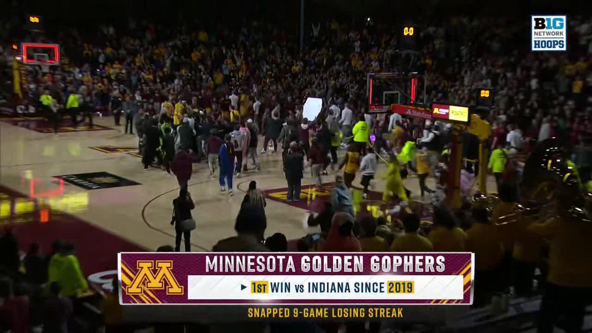 WE’VE GOT A COURT STORM FROM THE GOPHERS ⛈️ (via Big Ten Network)