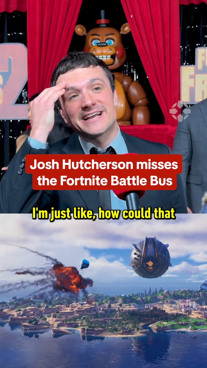 Josh Hutcherson played Fortnite right before the Five Nights at Freddy's 2 red carpet premiere! #FNAF2