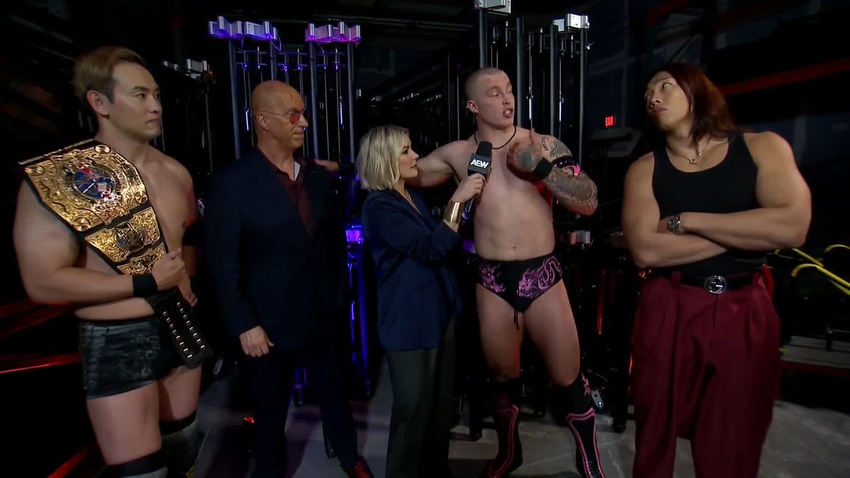 .The Invisible Hand is doing everything he can to keep the peace between #AEW Unified Champion Kazuchika Okada and Konosuke Takeshita, as the Continental Classic continues to heat up! Watch #AEWDynamite on TBS & HBO Max