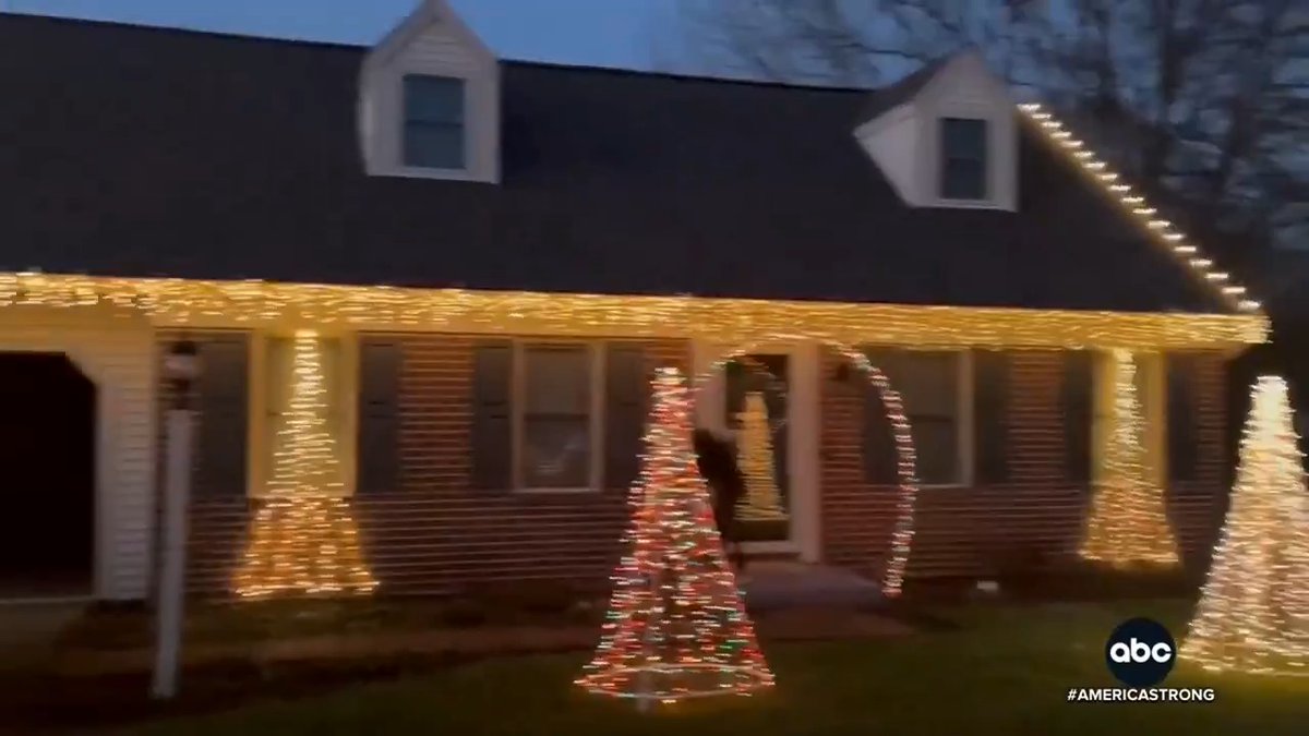 A father in Lancaster, Pennsylvania, spent the entire day decorating his house with Christmas lights, with a little help from mom to keep the kids in the dark about the holiday decor. David Muir reports on the big reveal that left the kids awestruck.