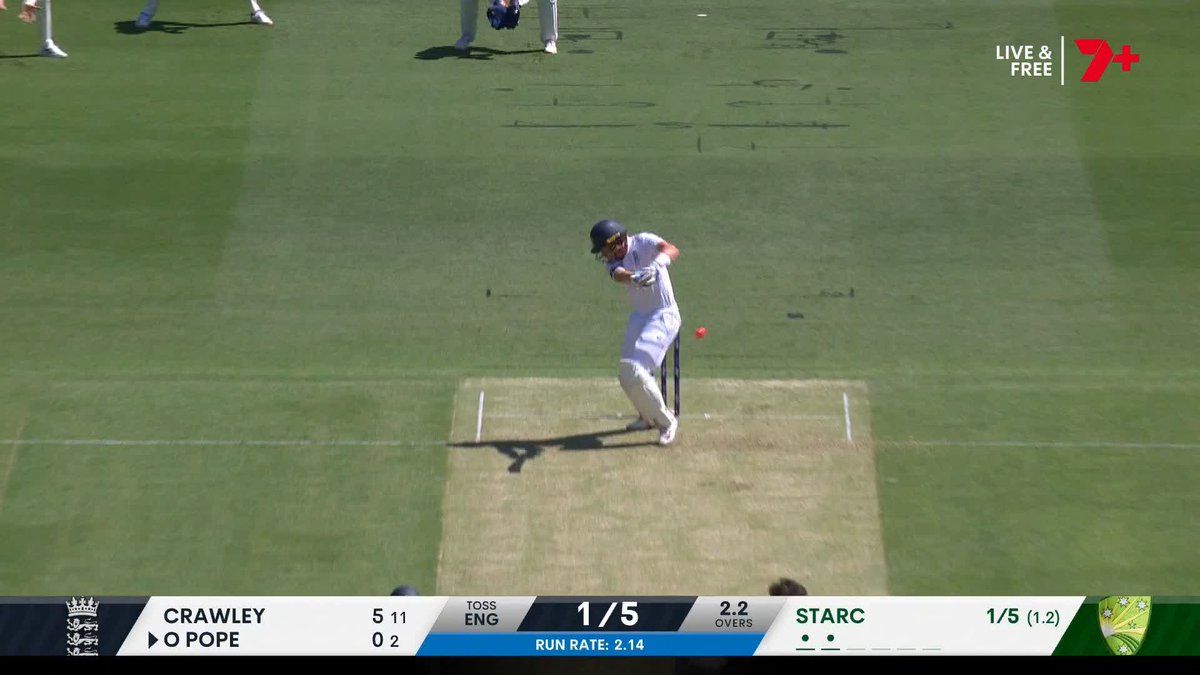 BOWLED! STARC HAS TWO IN HIS FIRST NINE BALLS! #Ashes