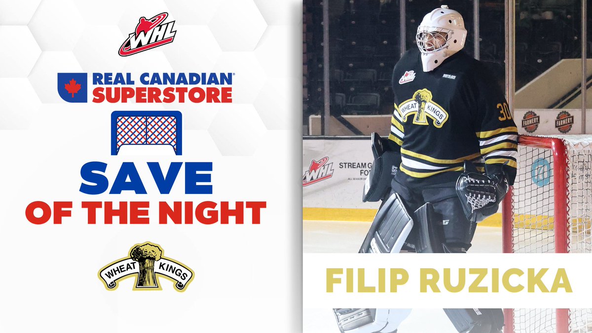 🎥 SAVE OF THE NIGHT 🎥 Filip Ruzicka flies across the crease to make an acrobatic save. Wow. Real Canadian Superstore | Brandon Wheat Kings | #SaveoftheNight