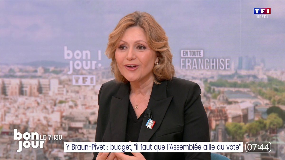 Budget : "J'ai la conviction que dans l'Hémicycle, j'ai une majorité de députés qui a la volonté de réussir (...) Je suis confiante", Yaël Braun-Pivet dans #BonjourLaMatinaleTF1