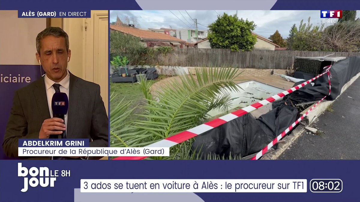 Mort de trois jeunes à Alès : "On présume l'état de panique qui a été celui de ces trois jeunes garçons", Abdelkrim Grini, procureur dans #BonjourLaMatinaleTF1