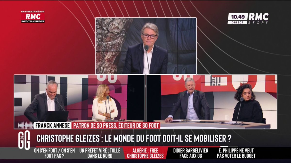 ⚽️ Christophe Gleizes 📞 Franck Annese, patron de So Foot : "C'est trop timide ! Il faut que le visage de Christophe soit affiché dans les stades ! On a fait la demande ! J'ai eu des proches de Zidane, Benzema, je peux entendre que ce soit compliqué pour eux !" #GGRMC
