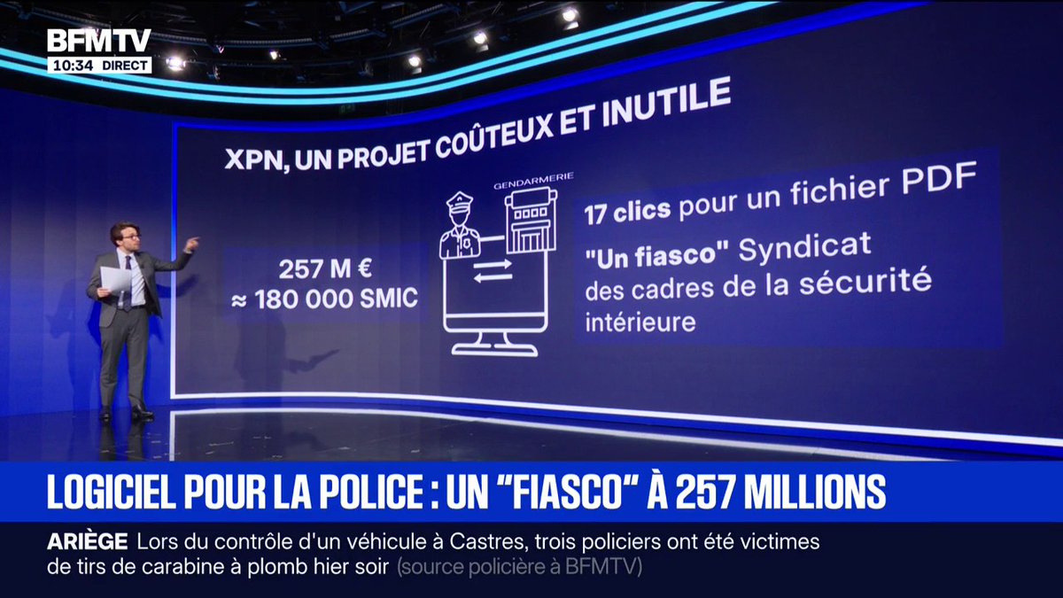 🇫🇷💸 FLAHS INFO « Un fiasco. » 257 MILLIONS D’EUROS dépensés POUR UN LOGICIEL censé être utile à la police, mais qui s’est finalement avéré INUTILE.