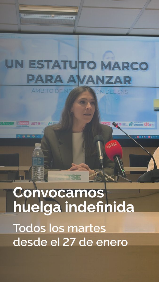 ¡Hasta aquí hemos llegado! Convocamos huelga indefinida ✊🏼 todos los martes a partir del 27 de enero porque enfermeras y fisioterapeutas merecemos un #EstatutoParaAvanzar, no para retroceder: 🔴#ClasificaciónJusta 🔴Jubilación anticipada y parcial 🔴Jornada de #35Horas
