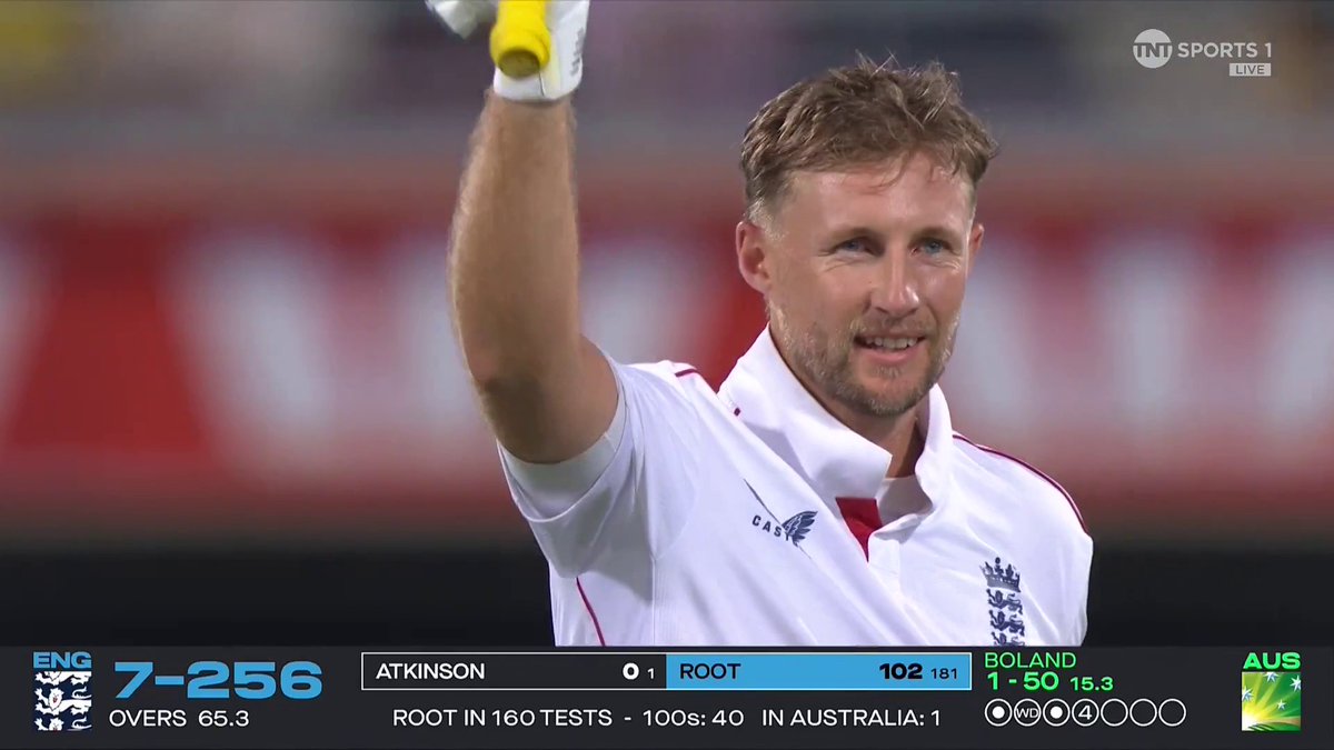 JOE ROOT MAKES HIS 100! ๐ His first century on Australian soil ๐ ๐บ Watch #TheAshes LIVE on TNT Sports and discovery+