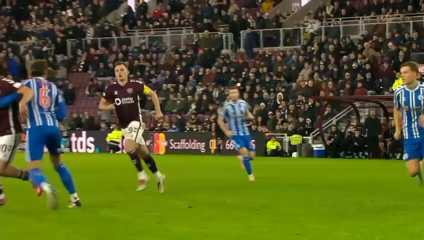 Pagan A better angle initially here. He heads it on to his arm