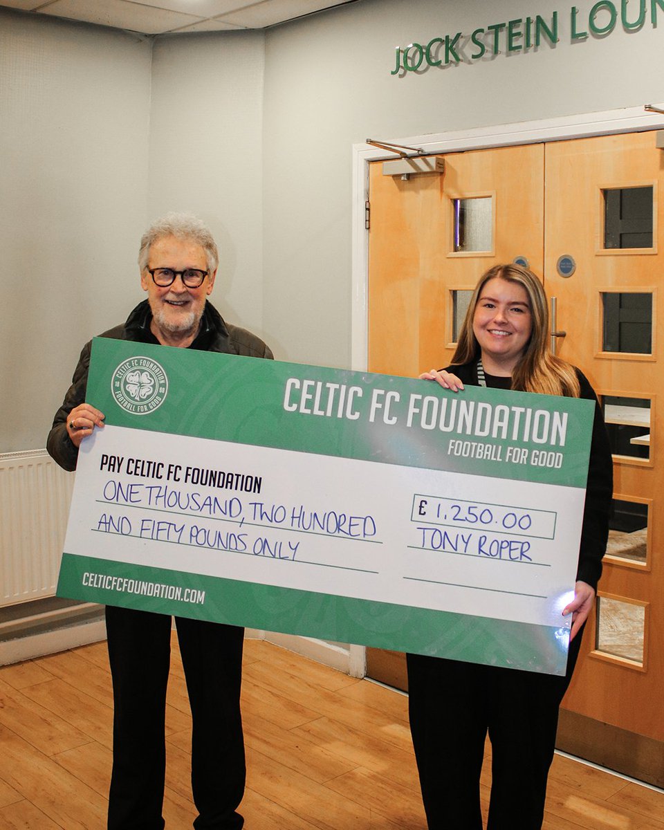 🎄💚 A huge thank you to Tony Roper, who starred in last year’s Celtic Football Club Christmas advert, for kindly donating £1,250 from his recent art exhibition to our Christmas Appeal! 🎬 Hear from Tony below!