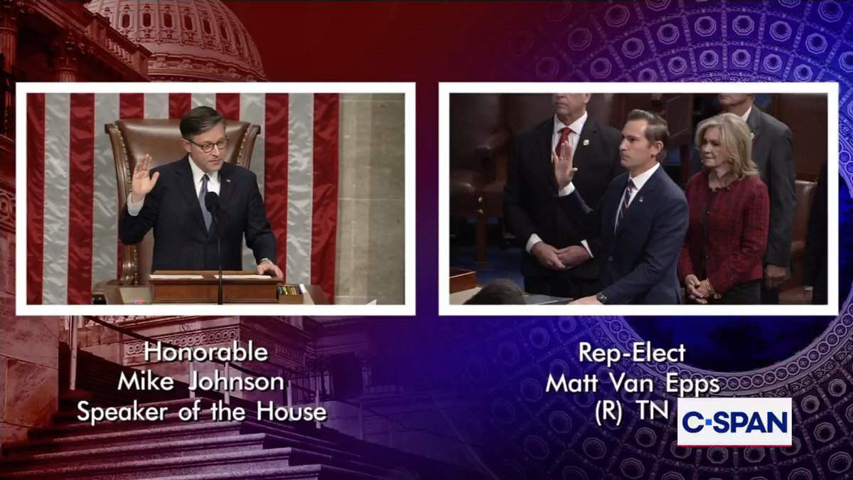.Speaker Mike Johnson swears in Rep. Matt Van Epps (R-TN) to the House of Representatives.