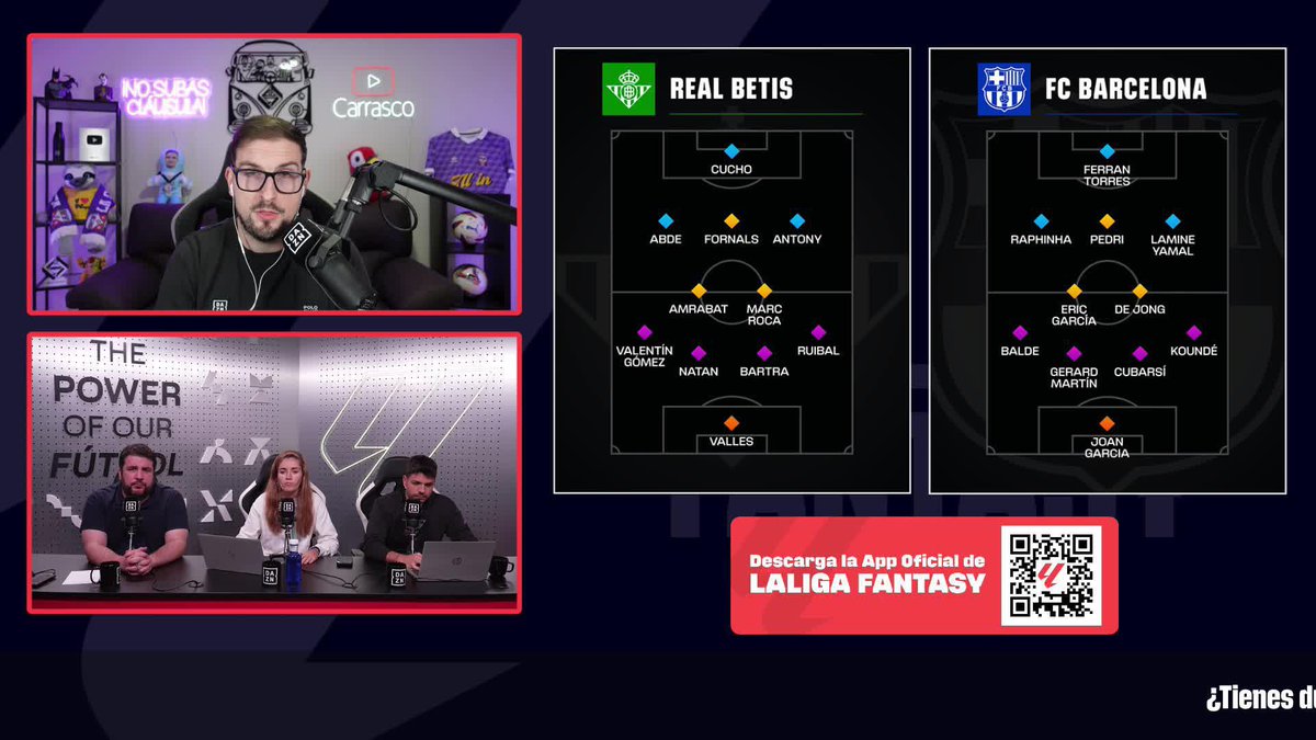 🟢🟢 ¿Regresará Antony ante el Barça? 🔵🔴 ¿Estarán disponibles Pedri y De Jong en La Cartuja? Te lo cuenta todo Carras en #LALIGAFANTASY