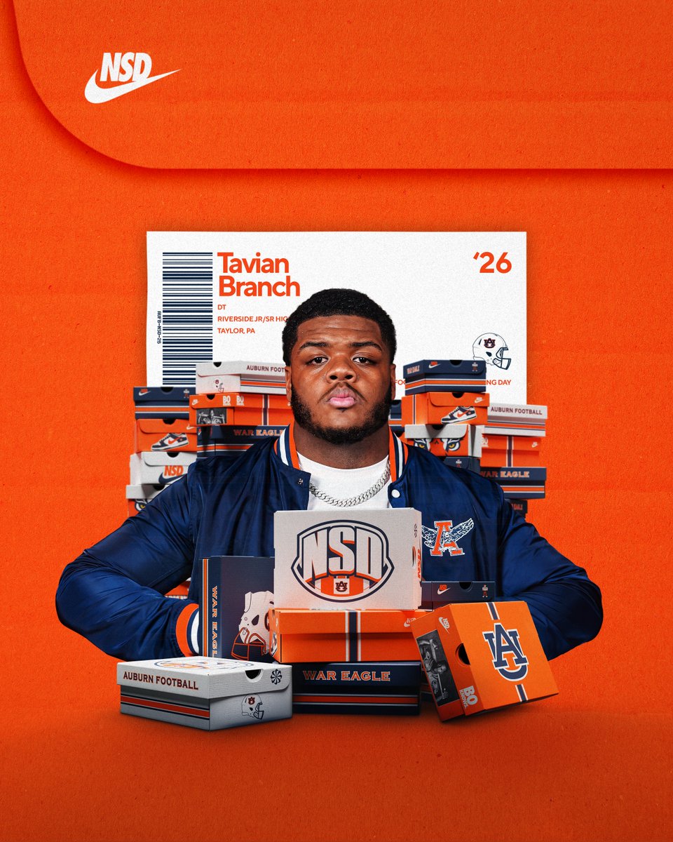 Another disruptor joins the boneyard 😤 Welcome to Auburn, Tavian “The Truth” Branch! 🏠 Taylor, Pennsylvania 💪 Defensive Line 🔗