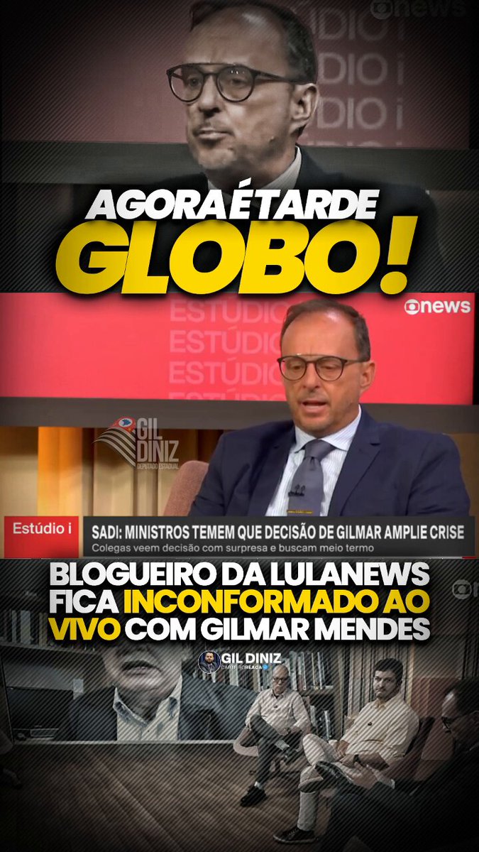 Perdeu a graça, Globo? Estava legal enquanto os alvos eram os bolsonaristas? Acharam que os excessos do STF parariam quando prendessem o Presidente Bolsonaro? Vocês são CÚMPLICES disso!