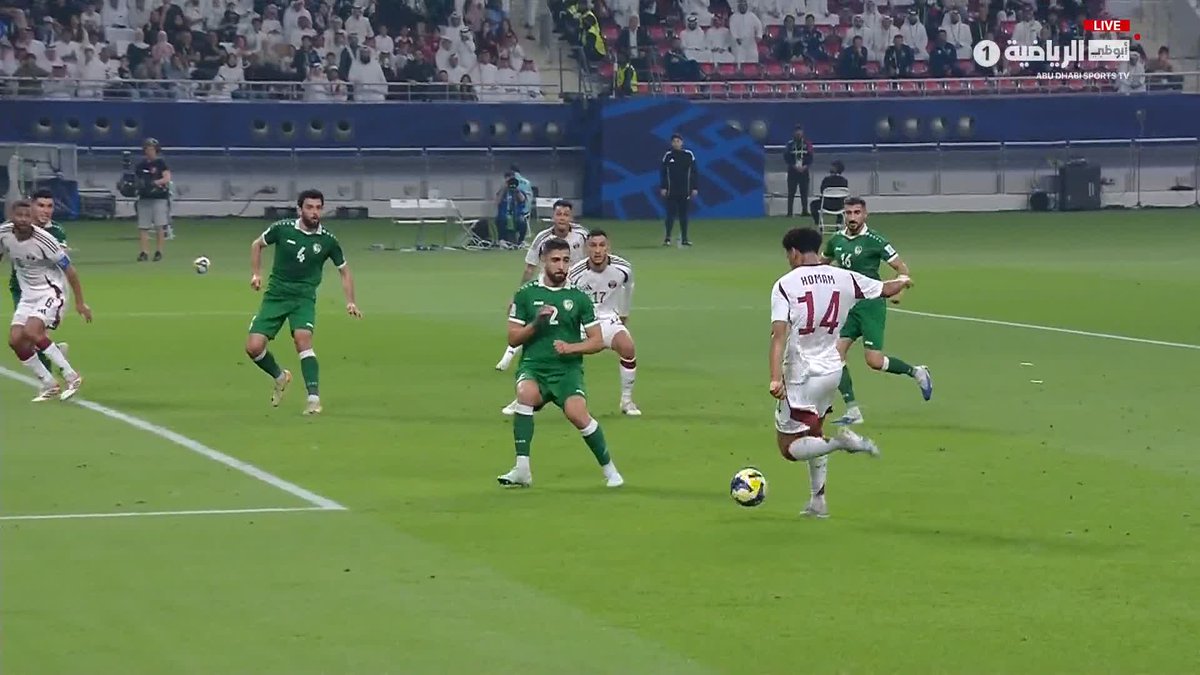 فرصة الهدف الأول لمنتخب قطر تضيع في هذه اللقطة عن طريق همام أحمد 🚫 #سوريا_قطر #كأس_العرب