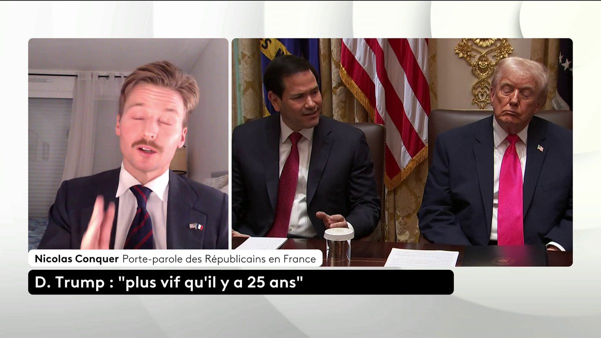 🔴 🗣️ "Je préfère juger aux actes et aux résultats, que sur une micro-sieste de quinze secondes", indique Nicolas Conquer, porte parole des Républicains (US) en France. Le président américain a été filmé en train de somnoler lors d’une réunion. #ToutEstPolitique #Canal16