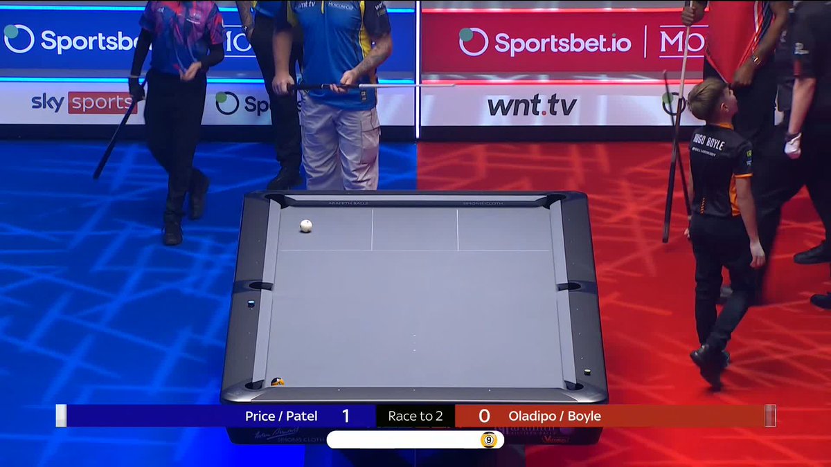 The Iceman nails it, and there's the scream! 🥶💥 Gerwyn Price and Milan Patel defeat Ade Oladipo and Hugo Boyle in #MosconiCup preview 🙌