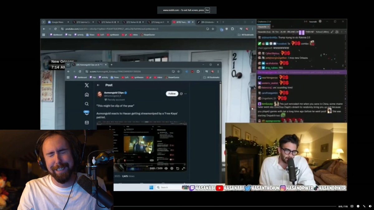 Twitch streamer Hasan Piker (the man on the right) is receiving massive backlash after comparing a person holding up a meme of him shocking his dog to Twitch streamer Emiru being sexually assaulted at a Twitch event. Not sure why people are surprised that Hasan doesn't take sexual assault seriously when he bursts out laughing at the mention of Jewish women being raped and says Hamas raping women doesn't change his opinion on them even a little bit.