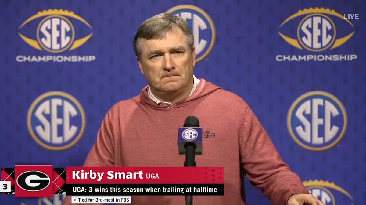 “Around our place, they put numbers up and banners in the hallways when you win an SEC Championship and that’s significant to me.” Kirby Smart on the impact of the SEC championship 🏆