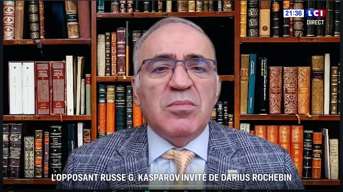 🗣️ "Si l'Europe ne souhaite pas accepter la capitulation de l'Ukraine face aux exigences de Poutine, qui va bien au-delà de l'Ukraine, Poutine attaquera l'Europe" : Garry Kasparov 📺 Suivez notre soirée spéciale sur LCI avec Darius Rochebin