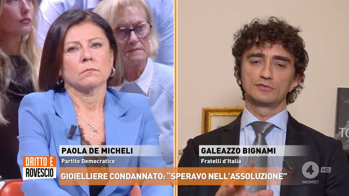 "Se i banditi fossero stati a casa loro, non sarebbe successo niente!" Galeazzo Bignami (Fratelli d'Italia) a #drittoerovescio sul caso Mario Roggero, il gioielliere condannato a 14 anni e 9 mesi di carcere per aver sparato e ucciso i suoi rapinatori