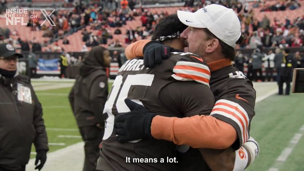 Myles Garrett honored his friend and former Texas A&amp;M teammate Luke Laufenberg on his cleats on Sunday ❤️ Myles Garrett Babe Laufenberg @InsideTheNFL Week 13 Mic'd Up on X