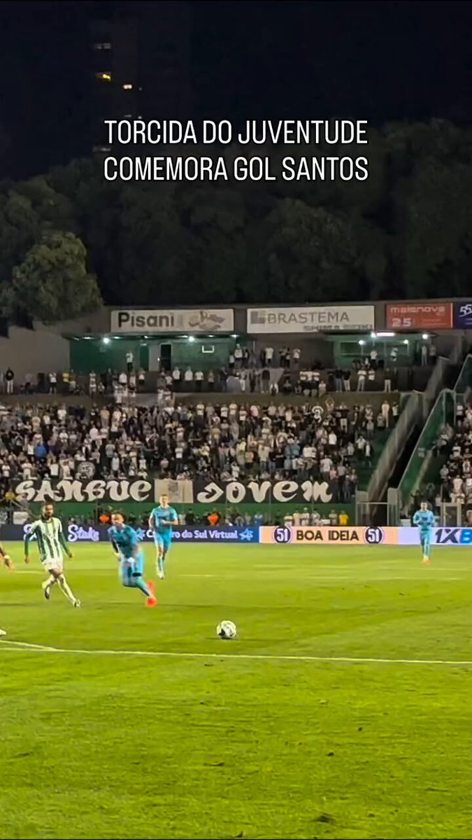 Torcedores do Juventude comemorando o gol de Neymar e cantando: "Ei Inter, vai tomar no c*”, no Alfredo Jaconi. 📽️Pedro Lopes