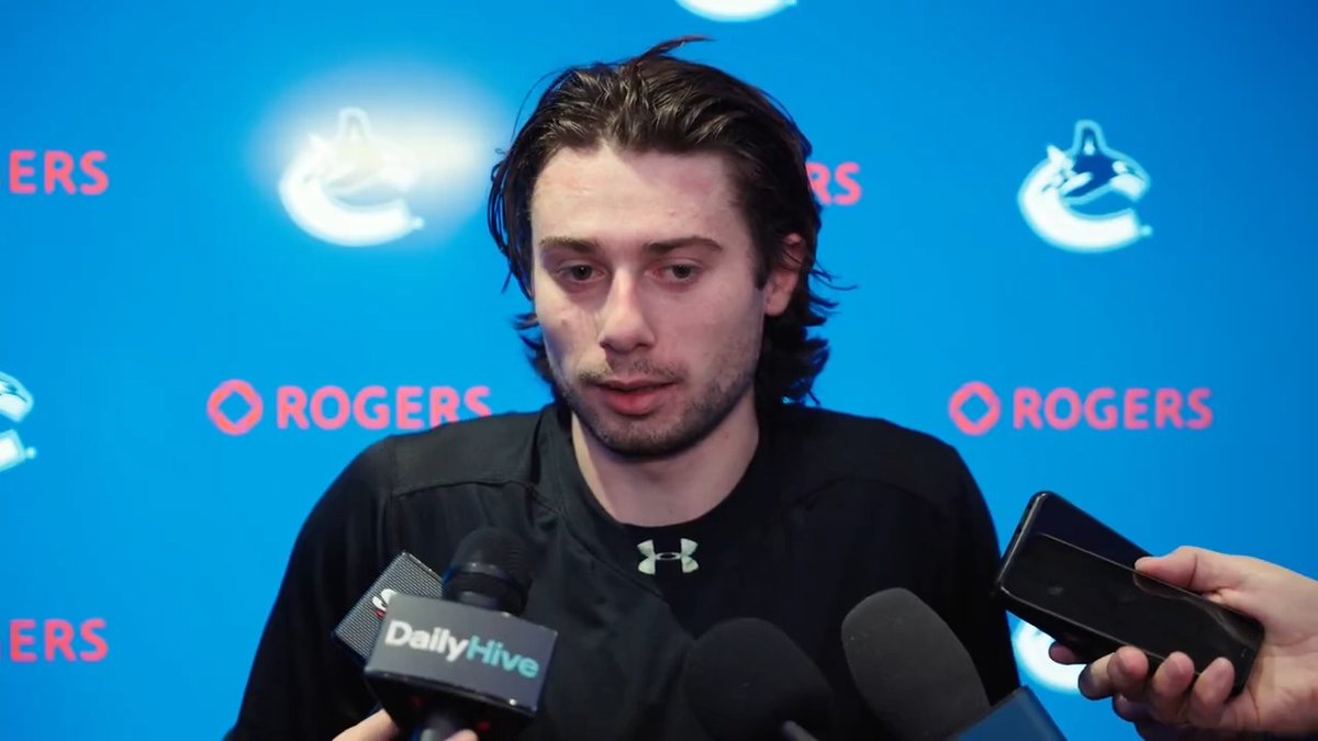 “Everyone’s excited just to be back home. Start with tomorrow with Utah... We know these are crucial games.” 🗣️ Hear from Quinn Hughes after Thursday's practice at Rogers Arena.