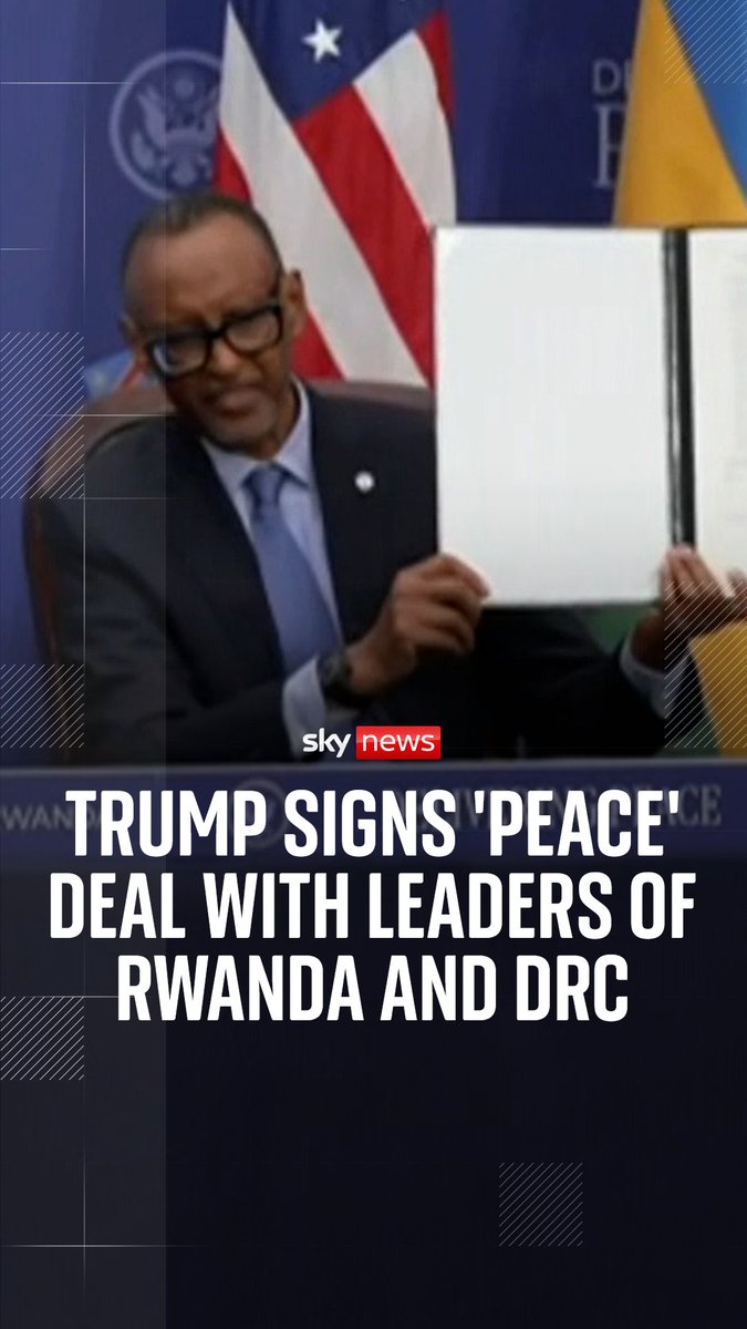 The presidents of Congo and Rwanda gathered in Washington to sign a deal aimed at ending the conflict in eastern Congo and opening access to the region's critical minerals for the U.S. government and American companies. Sky’s Yousra Elbagir reports