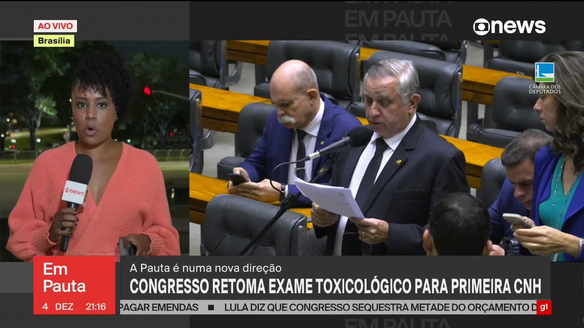 Congresso derruba veto de Lula e retoma exigência de exame toxicológico para primeira CNH. ➡️Assista ao #EmPauta na #GloboNews: