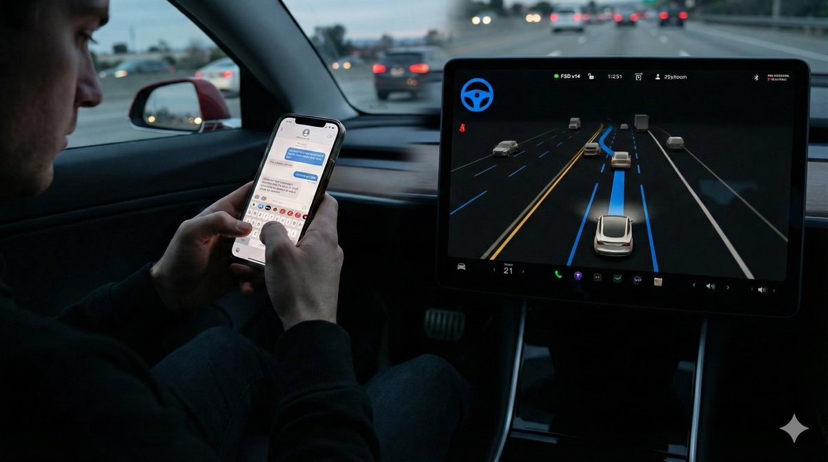 Here's my test of texting and driving on Tesla Self-Driving 14.2.1! Will this reduce distracted driving crashes dramatically, or has Elon lost his mind? We tested the latest Tesla update to find out.