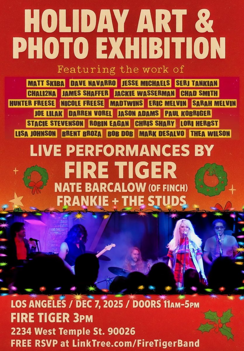 LA Vinyl Release Show for our new album Love so Bright this Sunday afternoon December 7th at the 10th Annual Punk Rock & Paintbrushes touring art gallery with opening sets by Frankie and The Studs, Nate Barcalow (Finch) - Free w/ Eventbrite RSVP, Free Parking - Link in bio 🎸
