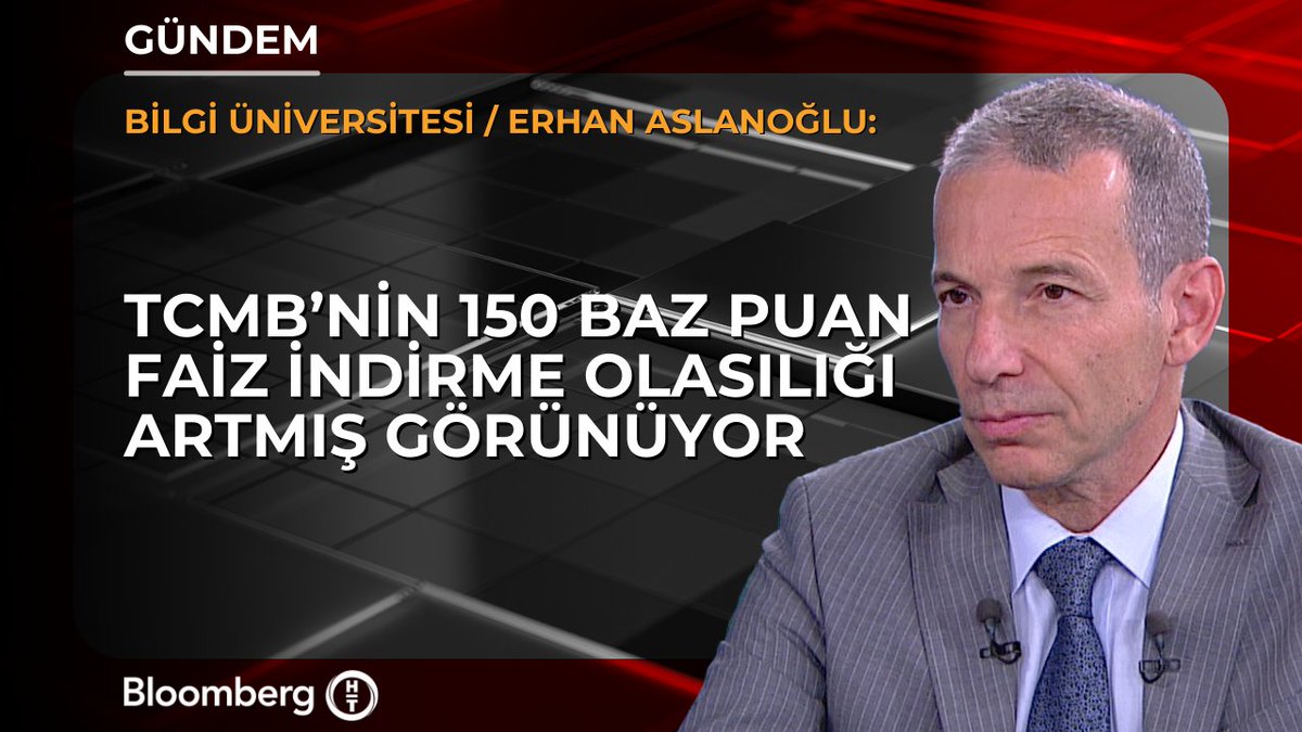 Prof. Dr. Erhan Aslanoğlu: 📍 TCMB'nin 150 baz puan faiz indirme olasılığı artmış görünüyor