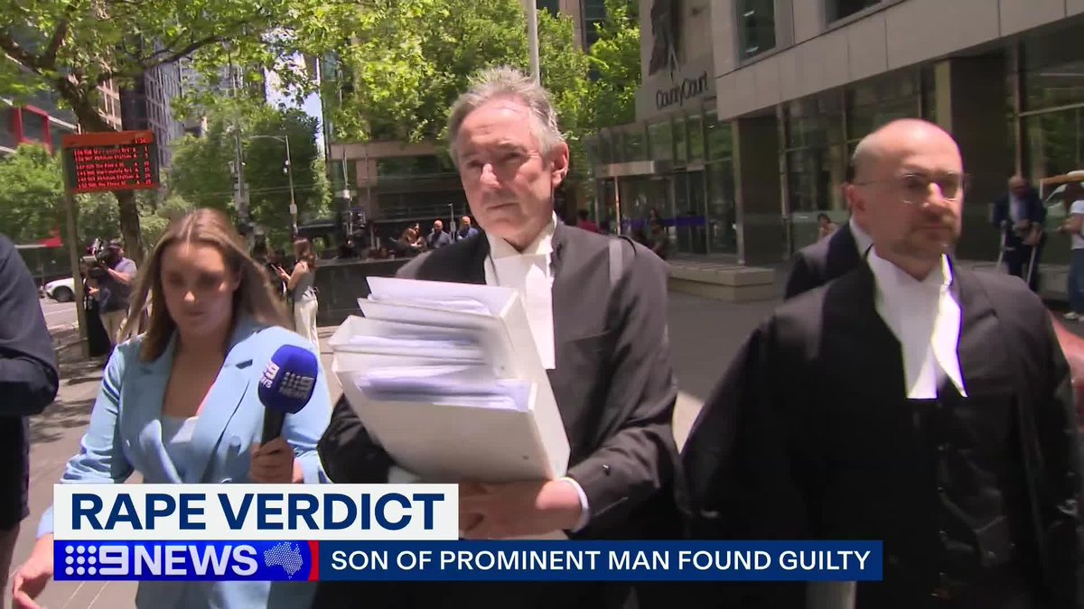 There were sobs and tears in court today as the son of a high profile Victorian man was found guilty of rape. Penelope Liersch #9News